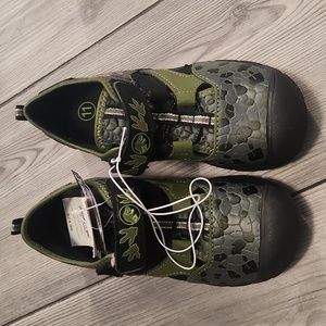 Jurassic World Boys Sandal Shoes Size 11 Light Up Green Dinosaur